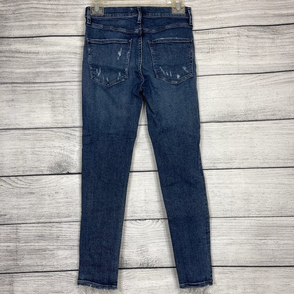 AGOLDE Sophie Crop Mid Wash Distressed Jeans Sz 26 - Picture 2 of 16